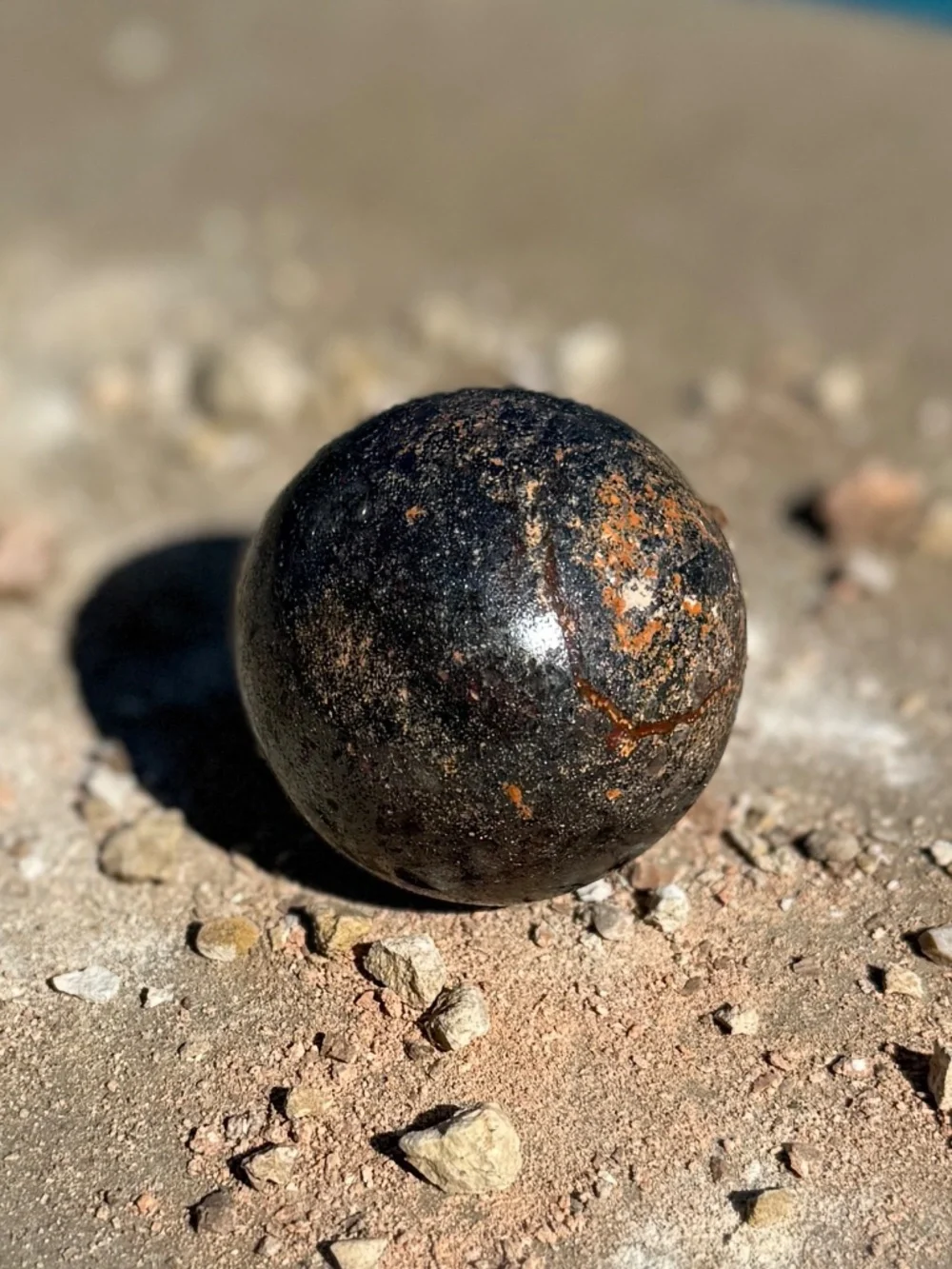 Lake Superior Patina Hematite Crystal Sphere/Dark Grey Metallic Crystal Ball